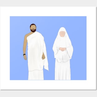 Men & Women in Hajj Hand Drawn Posters and Art